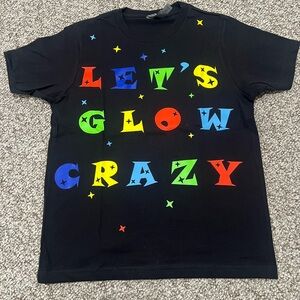 Next Level Apparel Kids Black T-shirt with Colorful Glow in UV light Print